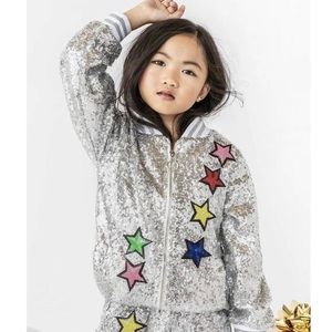 Lola + The Boys Unicorn Sequin Bomber